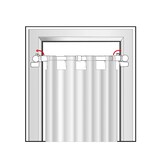 thumbnail of Kit tringle à rideaux Sans-Perçage Extensible 30-45cm Blanc - Boulet