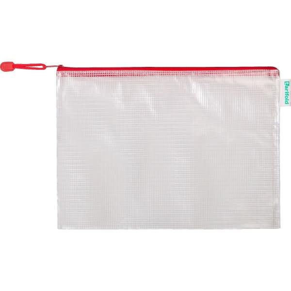 Reißverschlusstasche PVC rot A4 330x240mm VE=8 Stück