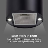 thumbnail of Klarstein Barett Inselabzugshaube Ø35 cm Umluft 558 m³/h LED Aktivkohlefilter Schwarz