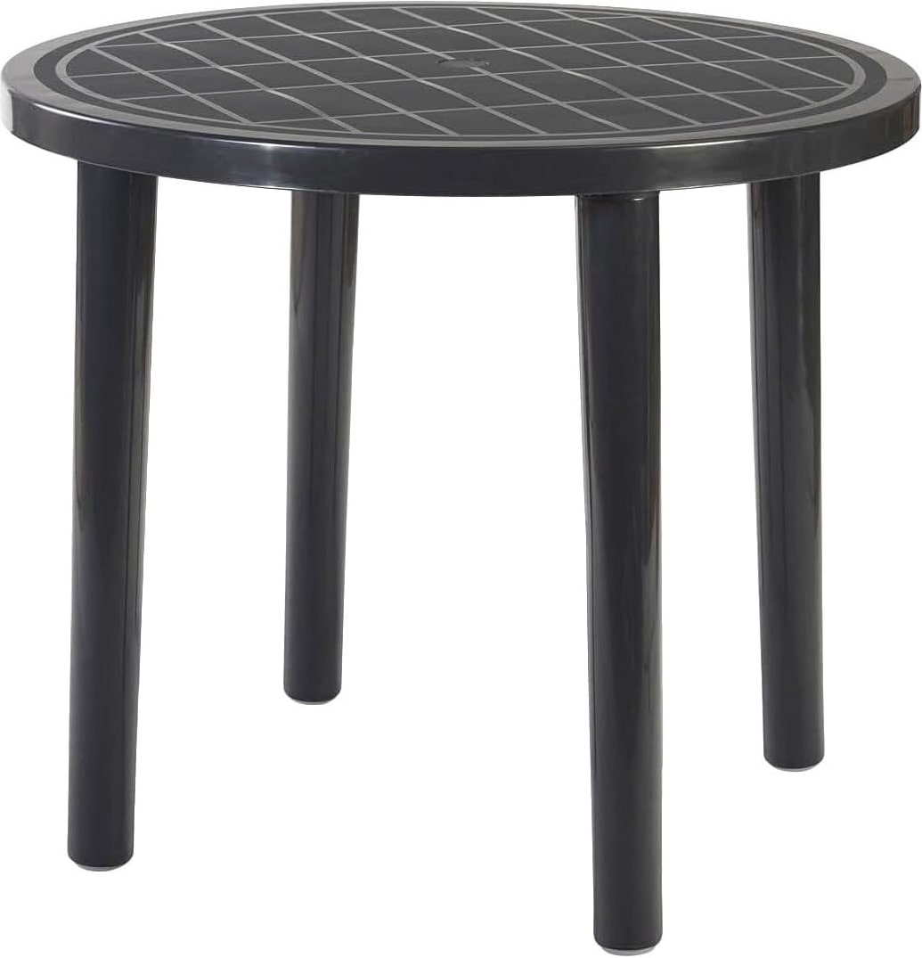 Mesa de Jardín Redonda COSHANO 90x72cm de resina Antracita para  exterior desmontable portátil