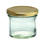 thumbnail of 75er Set Sturzglas 125 ml Marmeladenglas Einmachglas Einweckglas To 66 goldener Deckel incl. Diamant-Zucker Gelierzauber Rezeptheft