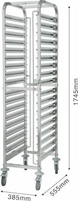 thumbnail of METRO Professional Carro para bandejas GSC1018GN, acero inoxidable, 38,5 x 55,5 x 174,5 cm, apto para GN 1/1, 18 niveles, carga total 150 kg, plata