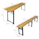 thumbnail of CHEFGASTRO Bierzeltgarnitur 3-teilig mittig klappbar | 1x Tisch, 2x Bierbank | HxBxT 76x220x50 cm | lackiertes Holz | inkl. 16x Bodenschoner