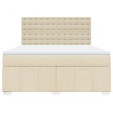 thumbnail of vidaXL Boxspringbett mit Matratze Creme 180x200 cm Stoff