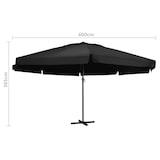 thumbnail of vidaXL Sonnenschirm mit Aluminium-Mast 600 cm Schwarz