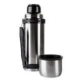 thumbnail of Edelstahl-Thermoskanne mit Tragegriff Gurt Trinkbecher Thermosflasche Tee Kaffee