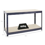 thumbnail of PROREGAL Etabli DINO réglable en hauteur, HxLxP 90x160x60cm, Capacité de charge 600kg, Gris, Etabli d’Atelier, Table de Travail & Bricolage