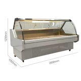 thumbnail of Gasfrit – Vitrina Charcutera Gasfrit  Color Blanco 2000 x 1050 x 1200 mm – Refrigeración Estática – Cristal Curvo