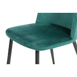 thumbnail of METRO PROFESSIONAL Silla de restaurante tapizada Belora, set de 2, acero/poliéster, verde/negro