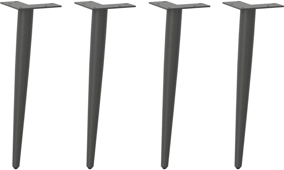 Helloshop26 - Set mit 4 verstellbaren konischen Couchtischbeinen 42 x 42 cm modernes Design anthrazitfarbener Stahl 02_0056811