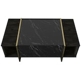 thumbnail of Dmora Wohnzimmertisch Dpagliar, Niedriger Wohnzimmertisch, Kaffeeregal, Couchtisch für Sofa, 104x60h37 cm, Schwarz und Gold