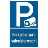 thumbnail of Parkplatzschild, Parkplatz wird videoüberwacht, Aluminium geprägt, 400 x 250 mm - 250x400x0.6 mm Aluminium geprägt