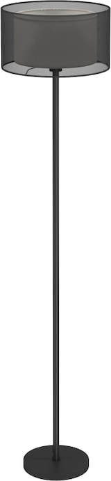 thumbnail of Stehlampe Metall Schwarz Stoffschirm zweifarbig 33x33x153 cm mit Fußschalter E27 Fassung, modernes Licht für Wohnzimmer und Schlafzimmer