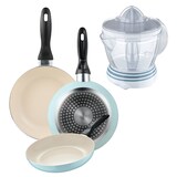 thumbnail of BERGNER - Set aus 3 Pfannen Ø16/Ø20/Ø24 cm gepresstes Aluminium Himmelblau Entsafter NATURALLY 40 W, 1,2 L