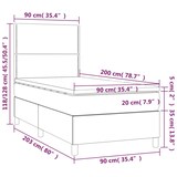 thumbnail of vidaXL Boxspringbett mit Matratze & LED Hellgrau 90x200 cm Stoff