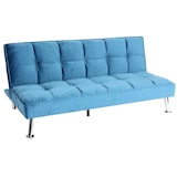 thumbnail of Sofa HWC-K21, Klappsofa Couch Schlafsofa, Nosagfederung Schlaffunktion Liegefläche 181x107cm ~ Samt, blau