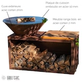 thumbnail of traditioneller brasero corten 83 doppelter tank