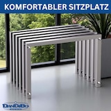 thumbnail of DanDiBo Sitzhocker Edelstahl Modern Wetterfest Metall Massiv 96643 Sitzbank 60 cm Outdoor Garten Hocker Lamellenbank Lamellenhocker