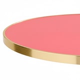 thumbnail of Rond tafelblad in framboos met gouden rand, 60 cm