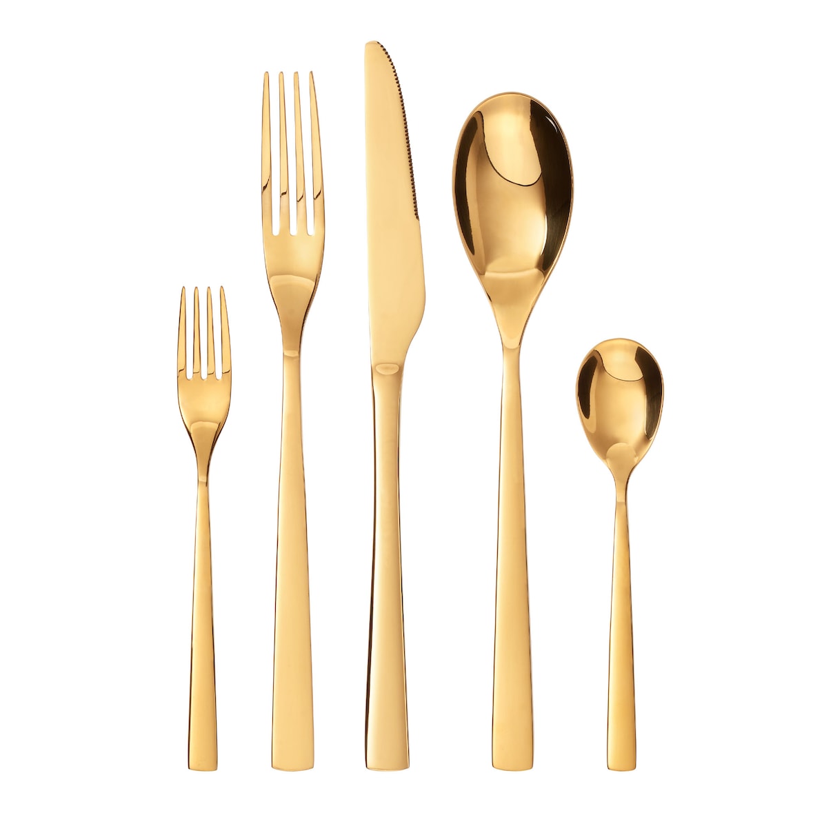 GRÄWE Besteck-Set Porto, 10-teilig, 2 Personen, Edelstahl, gold