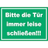 thumbnail of Aufkleber Bitte die Tür immer leise grün-weiss A6 (105x148mm)