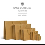 thumbnail of Extra kleine bruine kraft luxe tas met koordhandvatten 8,1 + 3,3 x 10,8 cm per 500 - Gimex