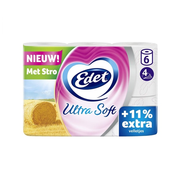 Edet toiletpapier ultra softstro 4-laags - 6 rol 4x6 rol