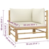 thumbnail of vidaXL 4-tlg. Garten-Lounge-Set mit Cremeweißen Kissen Bambus