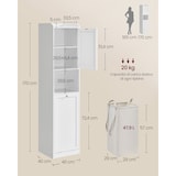 thumbnail of Helloshop26 - Armário de banheiro com cesto de roupa suja armário alto para armazenamento bolsa interna removível com alças 12_0006487