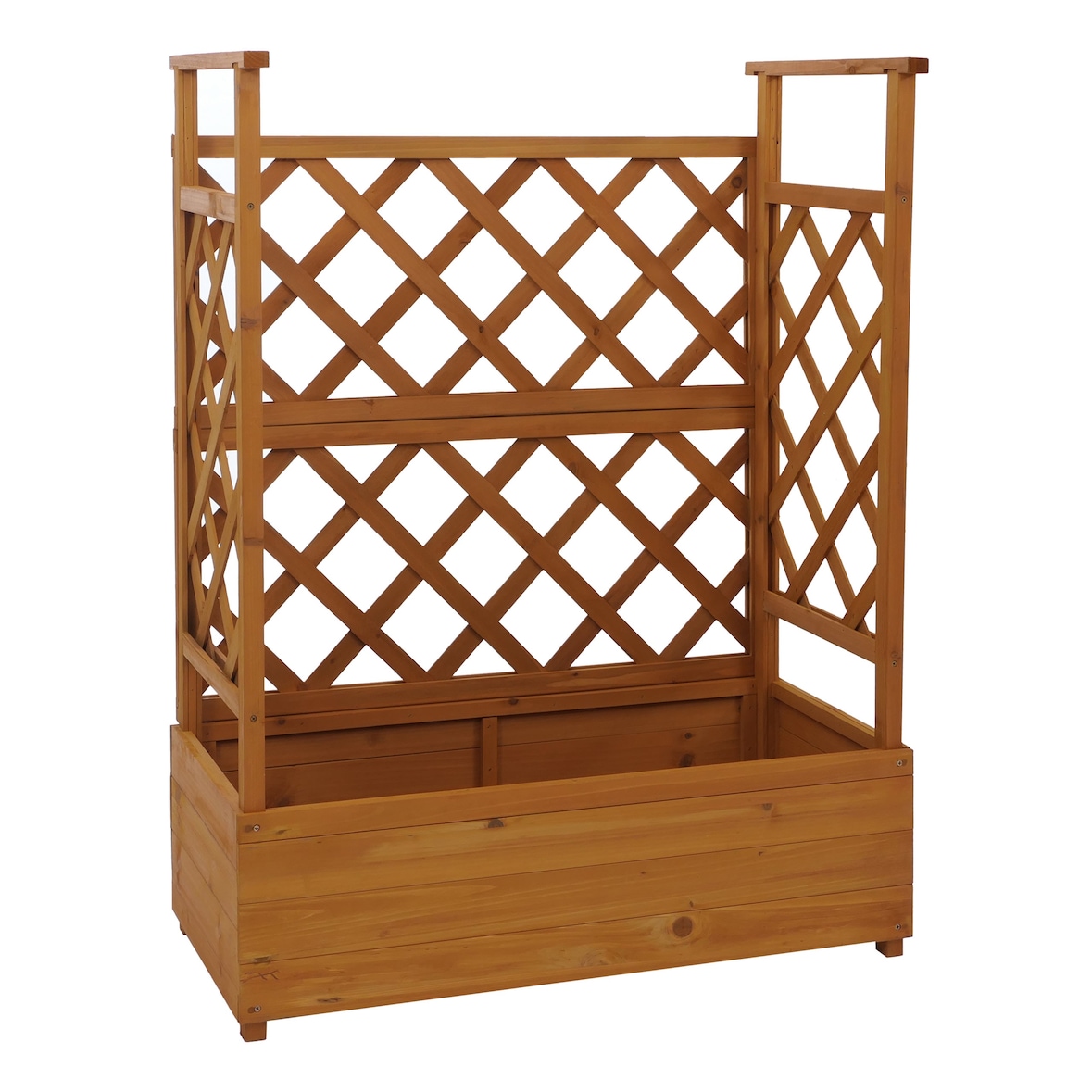 Hochbeet HWC-P67, Pflanz-/Blumenkasten Pflanzkübel Rankgitter Rankhilfe Spalier Holz FSC® 114x85x44cm ~ natur