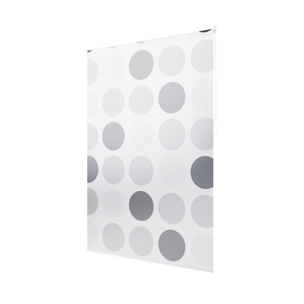 Basic Duschrollo 180x240 cm breit Modell Retro hellgrau weiß Duschvorhang