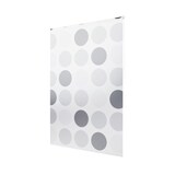 thumbnail of Basic Duschrollo 180x240 cm breit Modell Retro hellgrau weiß Duschvorhang