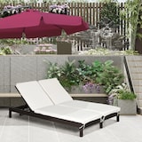 thumbnail of Outsunny Lettino Prendisole 2 Posti Schienale Regolabile 196 x 120 x 28cm