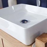 thumbnail of Vasque rectangulaire à poser en céramique blanche 47 x 36 cm ROMY