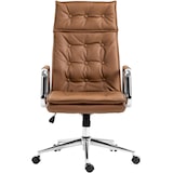thumbnail of Chaise de bureau Sotira en cuir véritable Marron clair