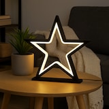 thumbnail of LED Metallstern schwarz 34 cm mit 70 warmweißen LEDs für Innen