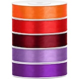thumbnail of Satin Geschenkband 12mm 5 Farben je 25m lang orange rot weinrot fuchsia lila Schleifenband Geschenkverpackung Geburtstag Hochzeit Weihnachten
