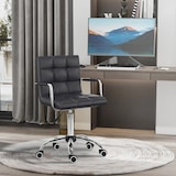 thumbnail of Bürostuhl Drehstuhl Kunstleder Schwarz 99x53x54 cm mit Armlehnen höhenverstellbar drehbar und Rollen, minimalistisches Design