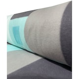 thumbnail of Bettwäsche Thermofleece 155x220 + 80x80 cm türkis grau Vierecke kariert mit Reißverschluss / 2 tlg.