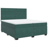 thumbnail of vidaXL Boxspringbett mit Matratze Dunkelgrün 200x200 cm Samt