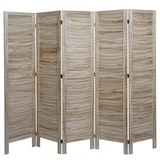 thumbnail of Paravent HWC-G30, Trennwand Sichtschutz Raumteiler, Shabby-Look 170x200cm ~ hellbraun