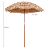 thumbnail of COSTWAY Hawaii-Strandschirm Stroh-Neigeschirm für den Garten, höhenverstellbar, UV-Schutz, Strohschirm