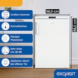 thumbnail of Exquisit Kühlschrank ohne Gefrierfach, 134 Liter, Schnellkühlen, Alarmfunktion, Vollraumkühlschrank 55 cm Breite, KS516-V-HE-011D weiss