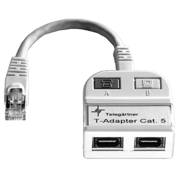 TELEGÄRTNER T-Adapter, uitgang op 2x 10Base-T