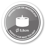 thumbnail of Dauerkerze Cornelius (Höhe 9 cm, Ø 8 cm) Rot, Teelichthalter hitzebeständig bis 90 Grad