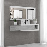 thumbnail of Mobile Maiorca Mobiletto da Ingresso Sospeso con Cassetto Mensola e Specchio Arredo Arredamento Sala 81 x 116 x 29 cm Bianco Lucido e Grigio Cemento
