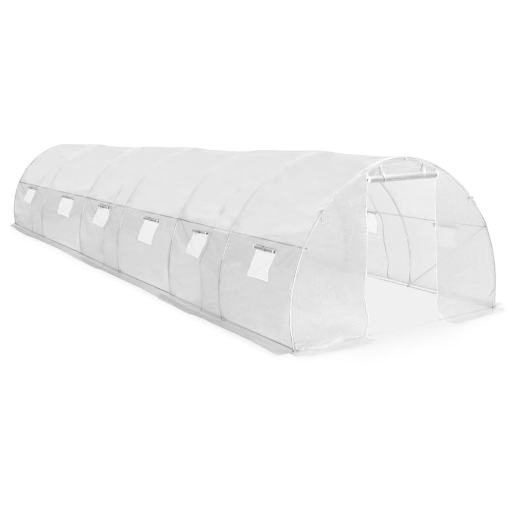 Helloshop26 - Tenda da serra per piante fiori e ortaggi 27 m² 900 x 300 x 200 cm bianca 02_0044443