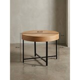 thumbnail of Couchtisch Holzoptik-Metallbeine, runder Tisch mit Stauraum, moderner Industrial-Look. 69x69x49 cm | Kadima Design