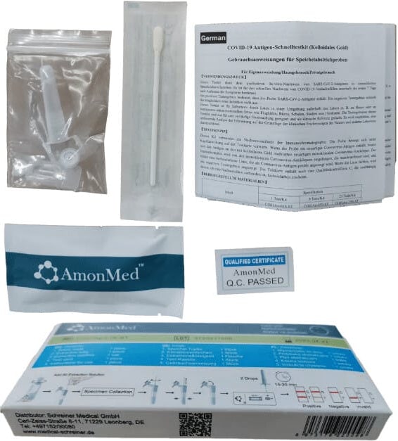 AmonMed Antigen Schnelltest Selbsttest Lolli Schnelltest, 25 Stück