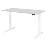 thumbnail of bümö elektrisch höhenverstellbarer Schreibtisch 160x80 cm in grau, Gestell weiß - Sitz & Stehschreibtisch mit Memoryfunktion, elektrischer Stehtisch